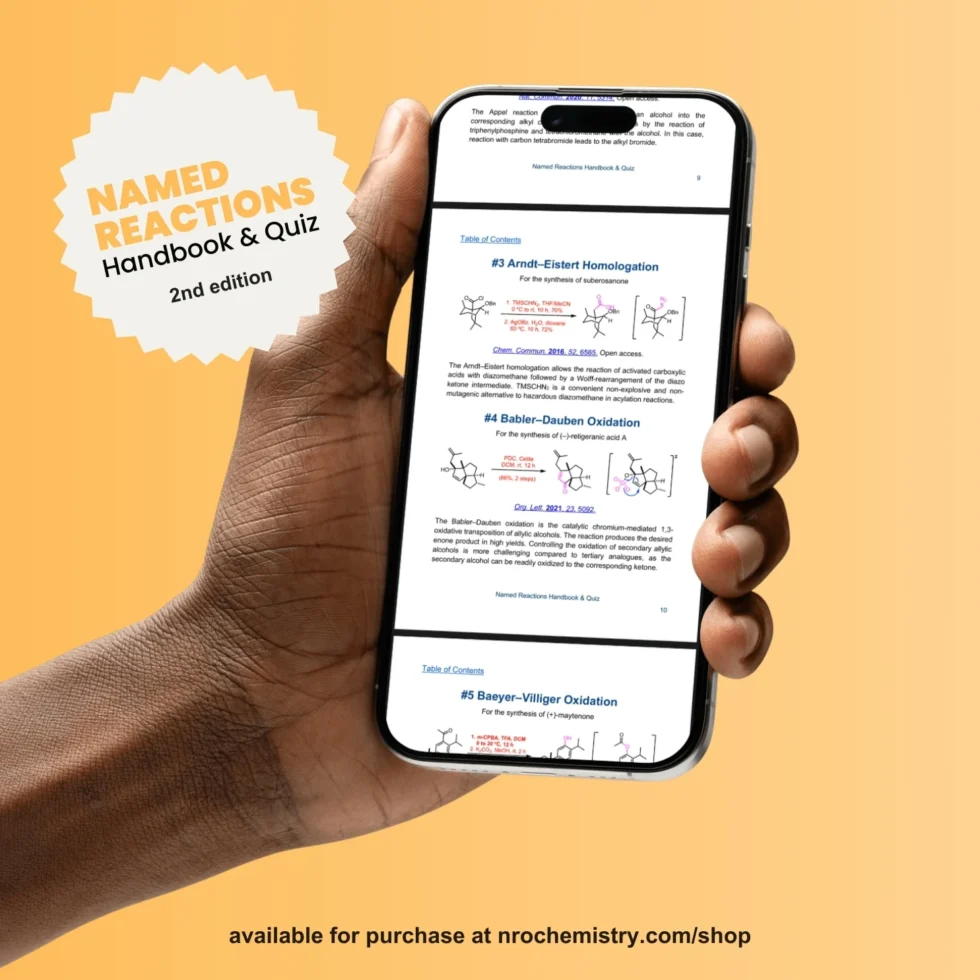 Named Reactions Handbook & Quiz ebook - 2nd edition - reactions - reactions preview on a mobile device