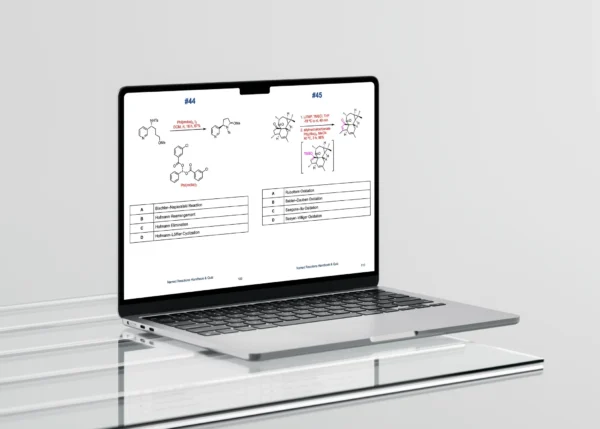 Named Reactions Handbook & Quiz ebook on computer_quiz example