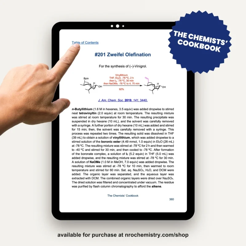 ebook bundle - The Chemists Cookbook reaction preview on a tablet